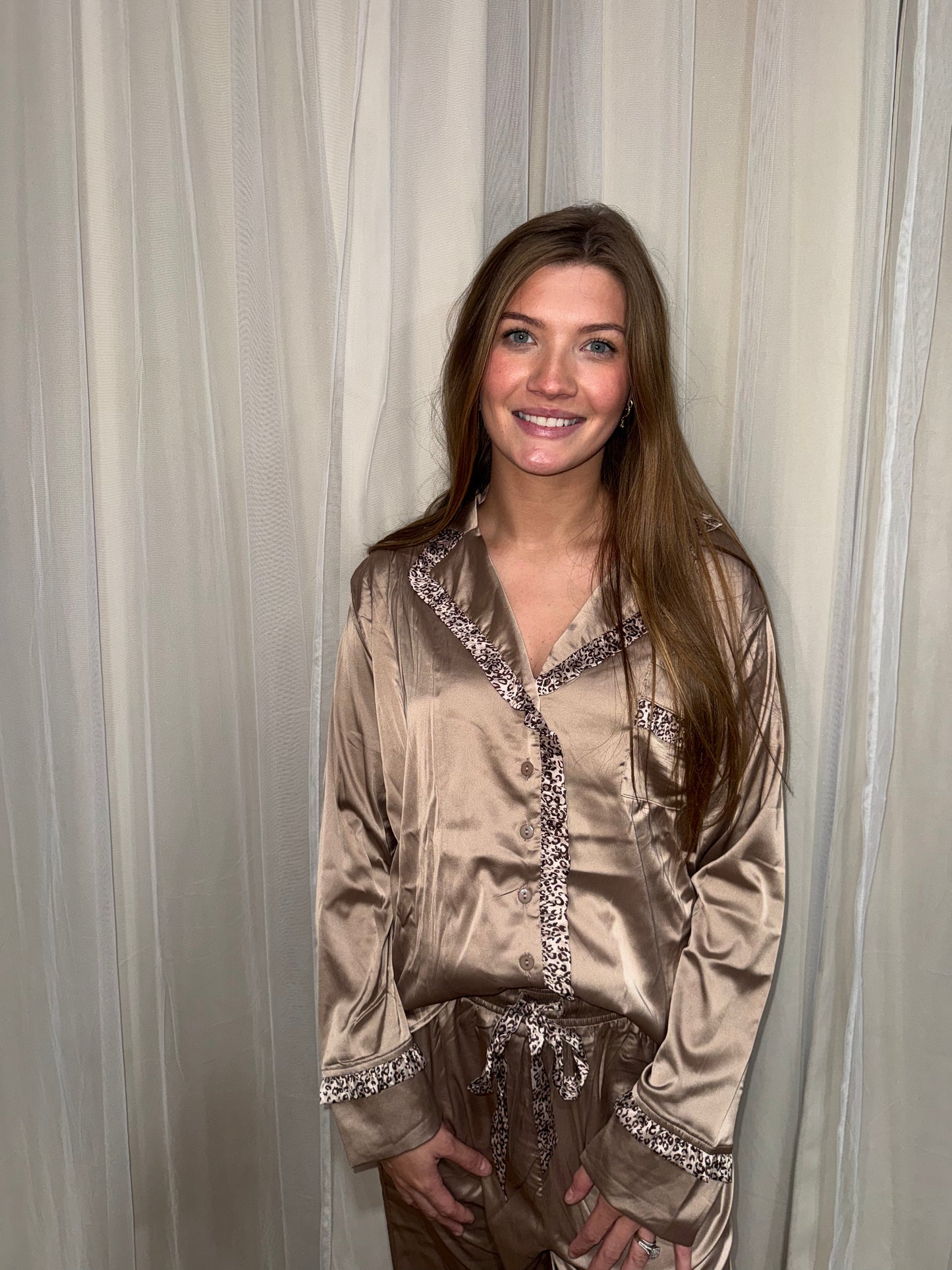 Champagne Satin Pajama Set