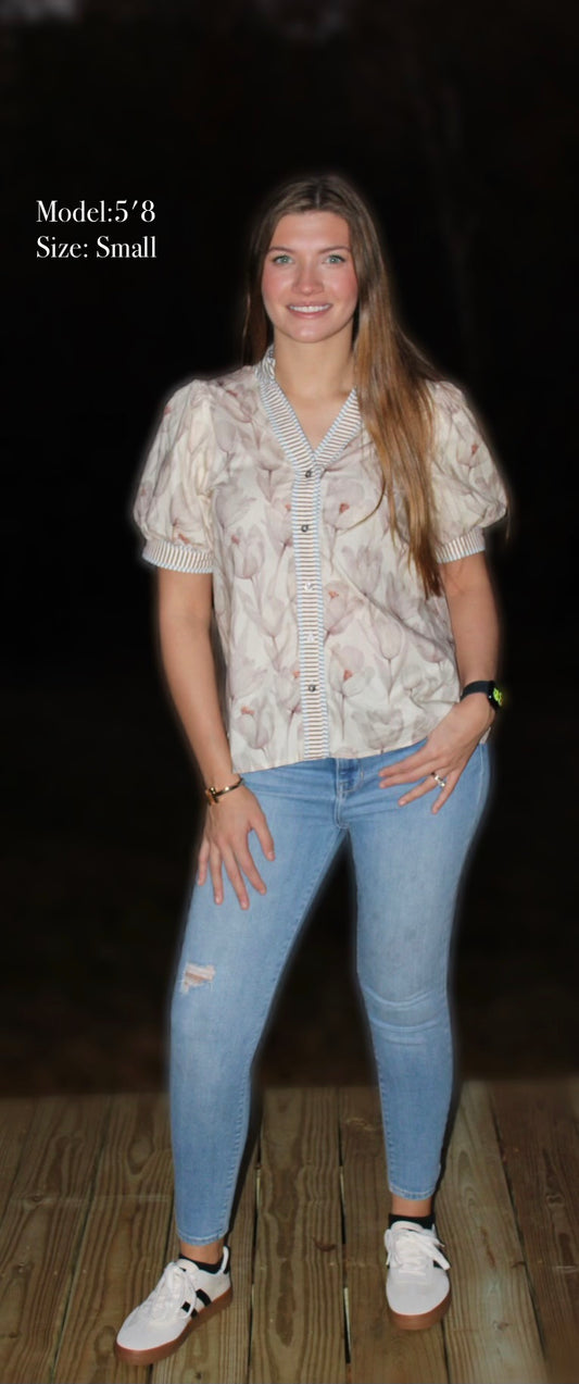 Bloom Puff Blouse by Entro