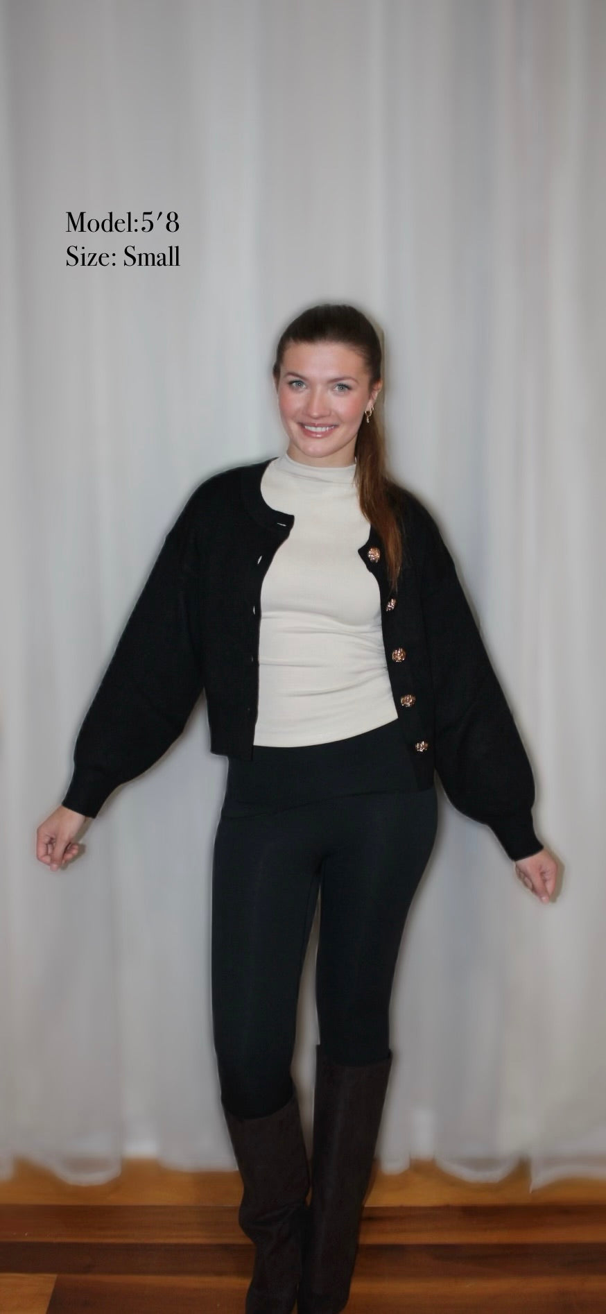 Noir Buttoned Cardigan by Entro