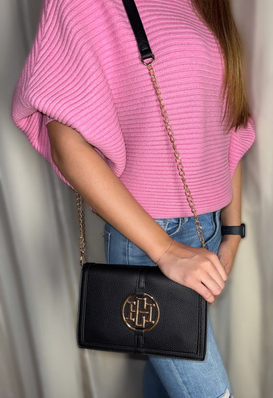 Cecilia Circle Logo handbag Black