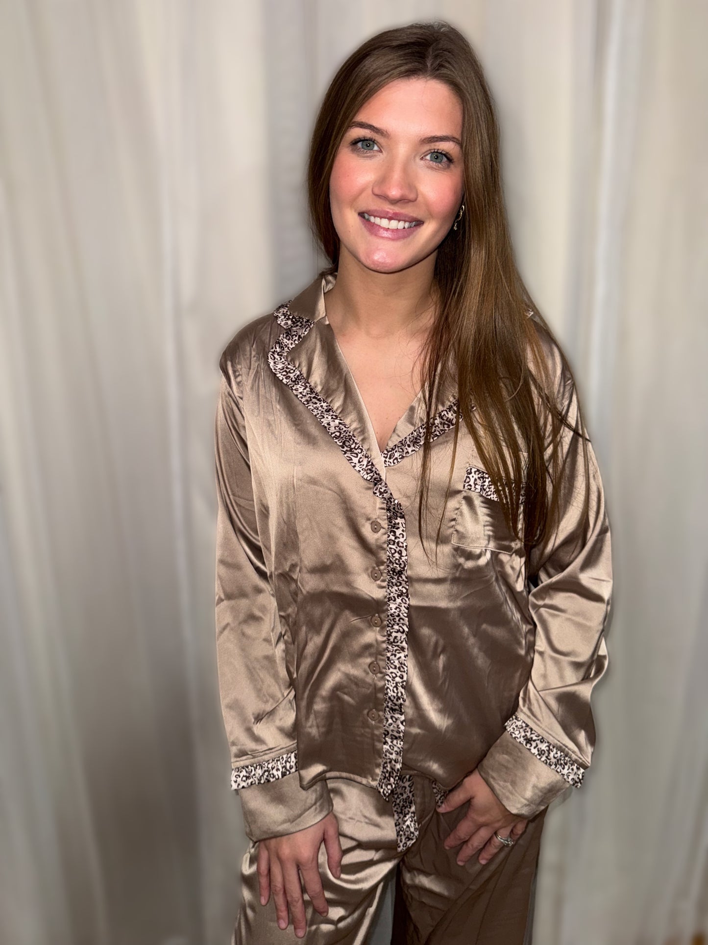 Champagne Satin Pajama Set