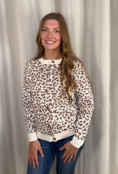 Taupe Leopard Cardigan